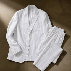 Palma 2-Piece Linen Set - White - men's linen set - Hendlys - Image 2