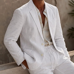 Palma 2-Piece Linen Set - White - two piece set - Hendlys - Image 4