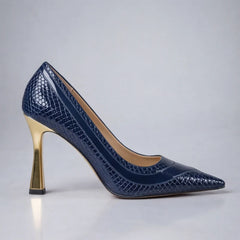 Maria May Metallic Heels - Blue - women's heels - Hendlys - Image 2