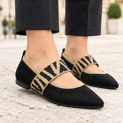 Valenne Women's Elastic-Strap Mary Jane Flats - Black - Shoes - Hendlys - Image 2