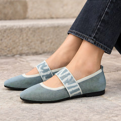 Valenne Women's Elastic-Strap Mary Jane Flats - Gray - Women's Footwear > Flats > Mary Jane Flats - Hendlys - Image 3