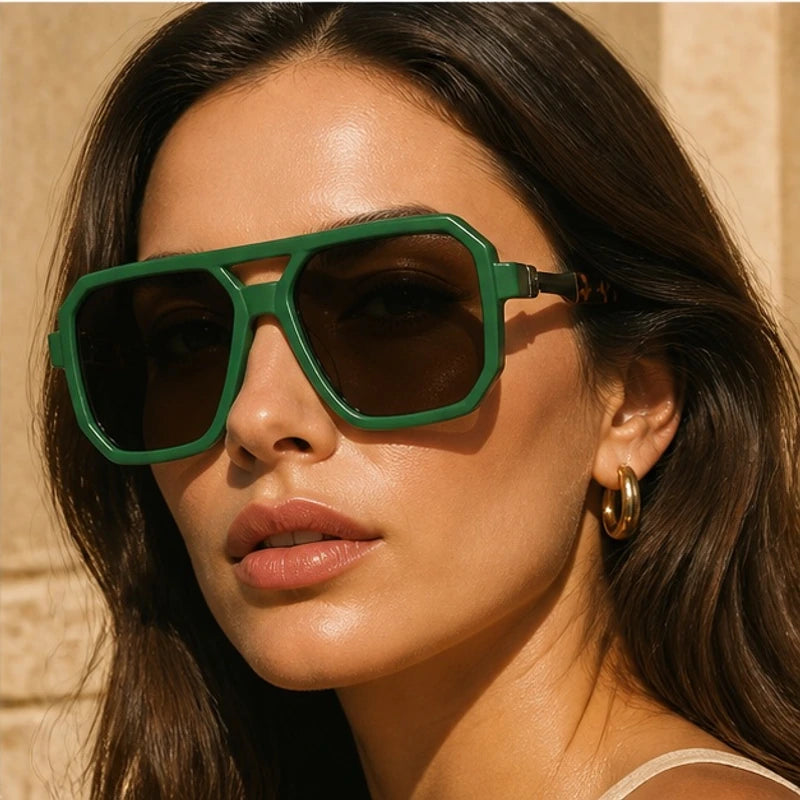 Valmont Statement Shades - Leopard Green - uv400 - Hendlys - Image 4