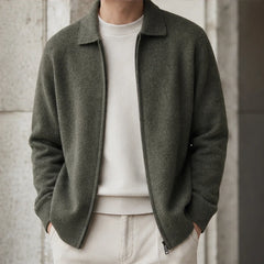 Vennicia Cashmere Cardigan - Olive Green - Cardigan - Hendlys - Image 1