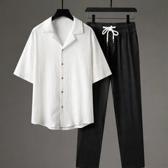 Verdura Oversized Linen Set - White/Black - linen set - Hendlys - Image 3