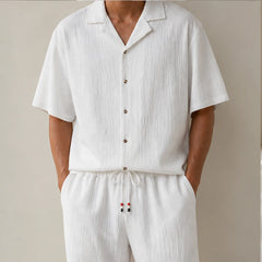 Verdura Oversized Linen Set - White - Outfit Set - Hendlys - Image 1