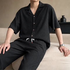 Verdura Oversized Linen Set - Black - Outfit Set - Hendlys - Image 1
