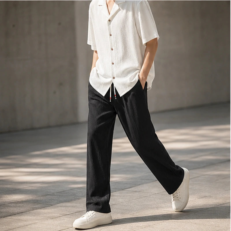 Verdura Oversized Linen Set - White/Black - Outfit Set - Hendlys - Image 1