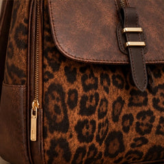 Verena Leopard Panel Leather Backpack - Jaguar - Knitwear - Hendlys - Image 3