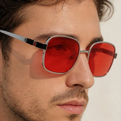 Veylan Square Aviator Sunglasses - Red - square aviator - Hendlys - Image 3