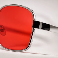 Veylan Square Aviator Sunglasses - Red - sunglasses - Hendlys - Image 2