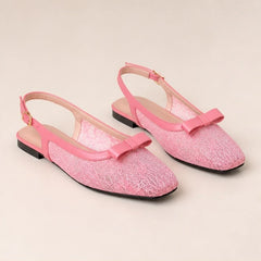 Violetta Lace Slingback Flats - Pink - Women's Footwear > Flats > Slingback Flats - Hendlys - Image 2