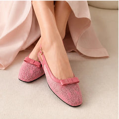 Violetta Lace Slingback Flats - Pink - women's footwear - Hendlys - Image 4