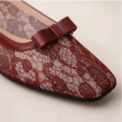 Violetta Lace Slingback Flats - Red - female - Hendlys - Image 3