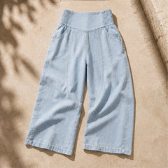 Virelle Curved Panel Denim Pants - Sky - denim pants - Hendlys - Image 3
