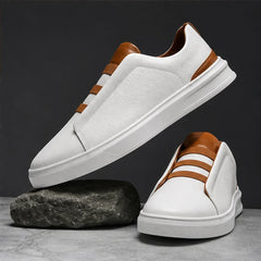 Vantinio Genuine Leather Sneakers - White - genuine leather - Hendlys - Image 4