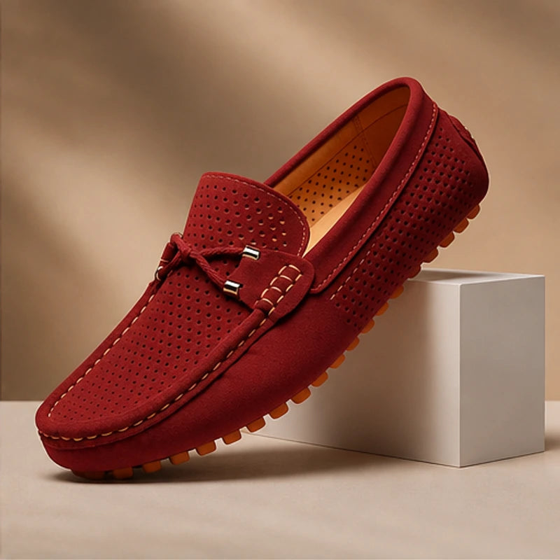 San Marco Woven Leather Loafer - Red - Loafers - Hendlys - Image 1