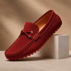 San Marco Woven Leather Loafer - Red - Loafers - Hendlys - Image 1