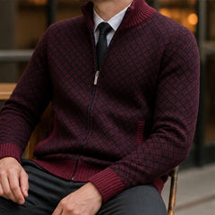 Westbury Zip Knit Sweater - Burgundy - Catalog Group: Clothing - Hendlys - Image 2