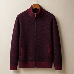 Westbury Zip Knit Sweater - Burgundy - Department: Men - Hendlys - Image 3
