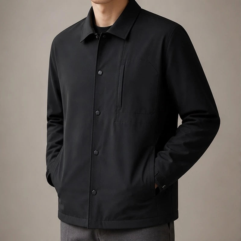 Westcott Structured Jacket - Black - Clothing > Outerwear > Structured Collared Button-Front Jacket - Hendlys - Image 1