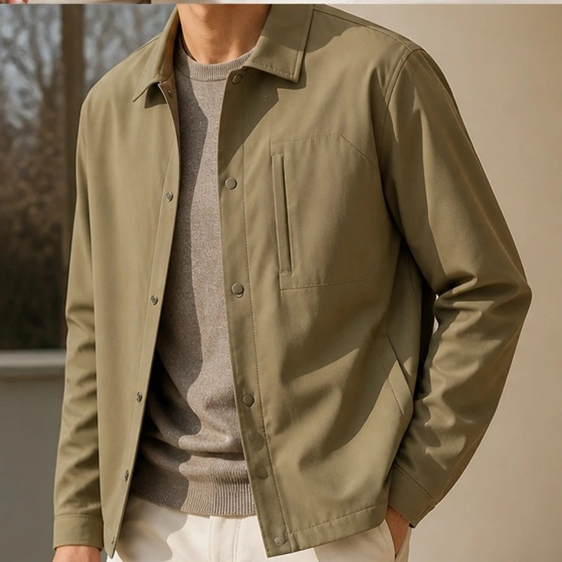 Westcott Structured Jacket - Khaki - Clothing > Outerwear > Structured Collared Button-Front Jacket - Hendlys - Image 1