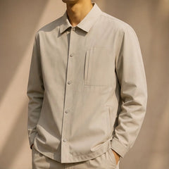 Westcott Structured Jacket - Beige - Clothing > Outerwear > Structured Collared Button-Front Jacket - Hendlys - Image 1