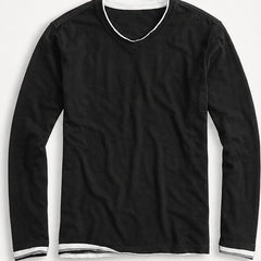 Kasane Cotton Long Sleeve Shirt - Black - Shirt - Hendlys - Image 1