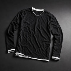 Kasane Cotton Long Sleeve Shirt - Black - long sleeve shirt - Hendlys - Image 3