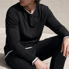 Kasane Cotton Long Sleeve Shirt - Black - organic cotton - Hendlys - Image 4