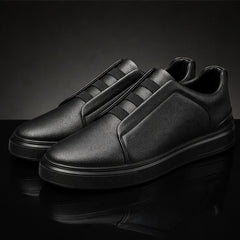 Vantinio Genuine Leather Sneakers - Black - mens sneakers - Hendlys - Image 2