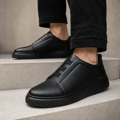 Vantinio Genuine Leather Sneakers - Black - genuine leather - Hendlys - Image 4