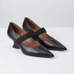 Marla Genuine Leather Heels - Black - women's heels - Hendlys - Image 2