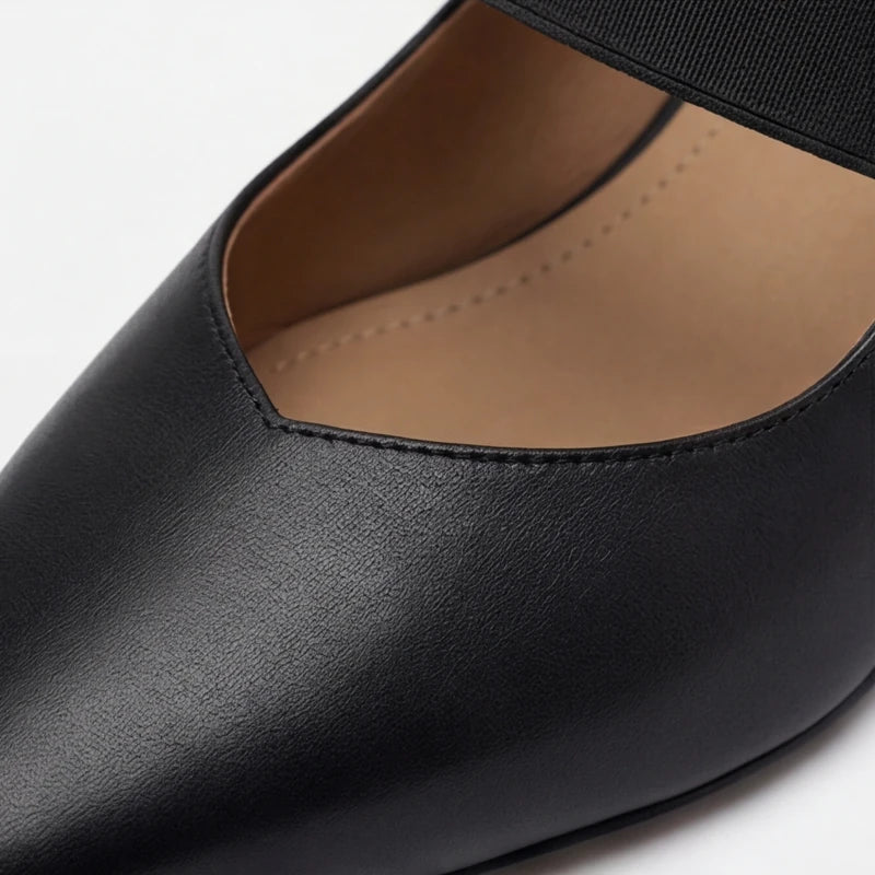 Marla Genuine Leather Heels - Black - genuine leather - Hendlys - Image 5