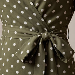 Santorini Maxi Polka Dot Dress - Green - boho dress - Hendlys - Image 5