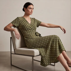 Santorini Maxi Polka Dot Dress - Green - summer dress - Hendlys - Image 6