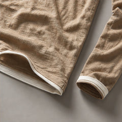 Kasane Cotton Long Sleeve Shirt - Brown - long sleeve shirt - Hendlys - Image 3