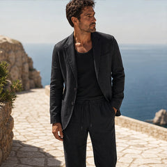 Palma 2-Piece Linen Set - Classic Black - summer suit - Hendlys - Image 6