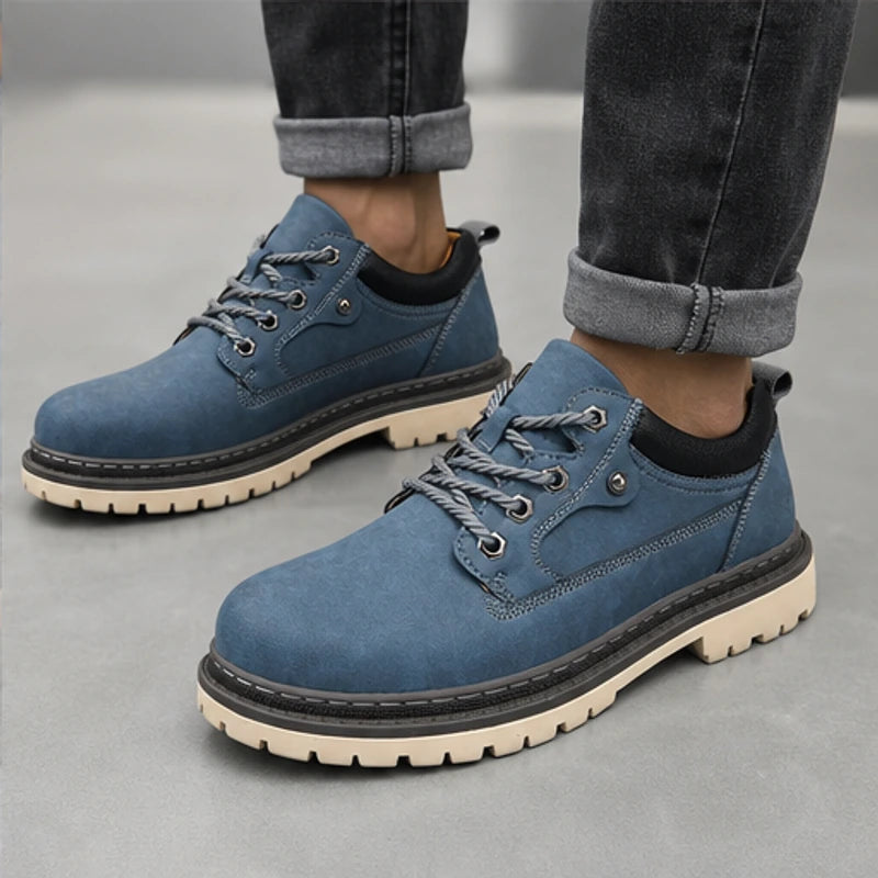 Kingsley Leather Casual Shoe - Blue - nubuck leather - Hendlys - Image 4