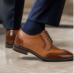Belgrave Brogue Dress Shoe - Brown - brogue shoes - Hendlys - Image 3