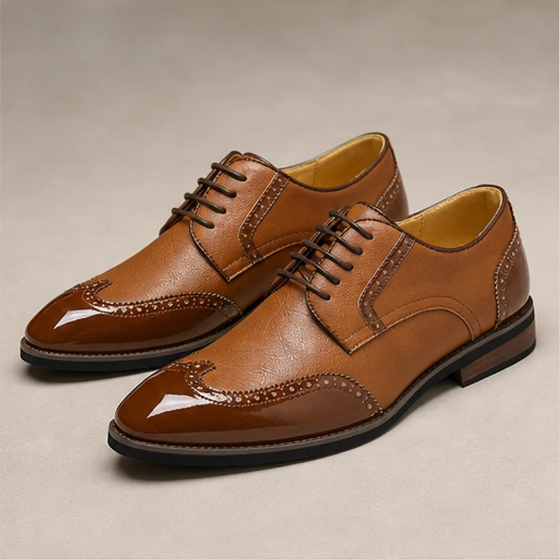 Belgrave Brogue Dress Shoe - Brown - men's footwear - Hendlys - Image 7
