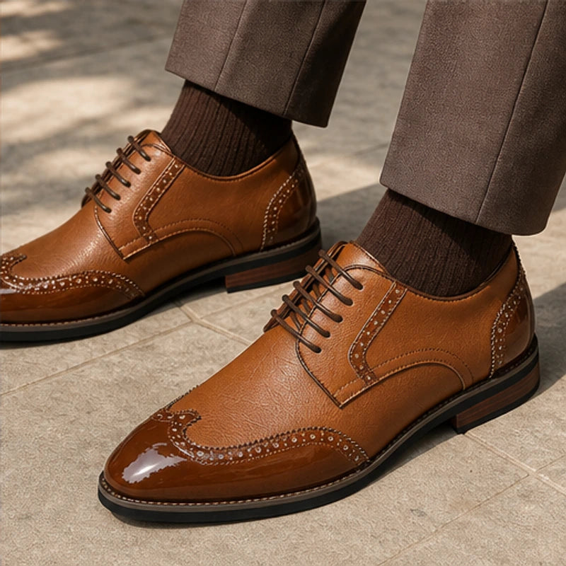 Belgrave Brogue Dress Shoe - Brown - formal footwear - Hendlys - Image 6