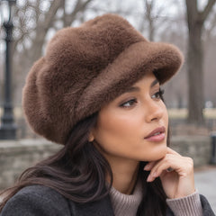 Zafira Women's Faux Fur Brimmed Winter Hat - Brown - Women hat - Hendlys - Image 2