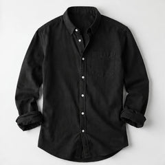 Henderson Cotton Oxford Shirt - Black - Shirt - Hendlys - Image 1