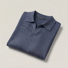 San Sebastian Knit Polo Shirt - Navy Blue - men's polo - Hendlys - Image 2